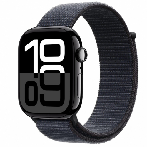 Apple Watch Series 10 GPS + Cellular 46 mm Jet Black Aluminium Case with Ink Sport Loop