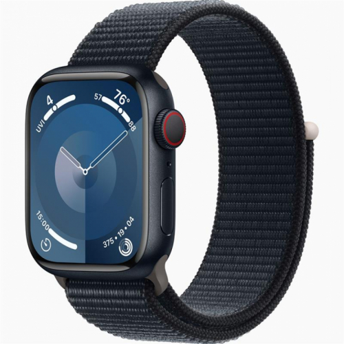 Apple Watch Series 9 GPS + Cellular, 41 mm, Sport Loop, must - Nutikell / MRHU3ET/A