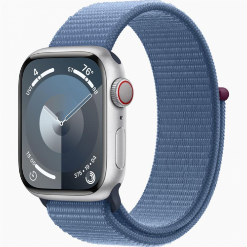 Apple Watch Series 9 GPS + Cellular, 41 mm, Sport Loop, hõbe/sinine - Nutikell / MRHX3ET/A