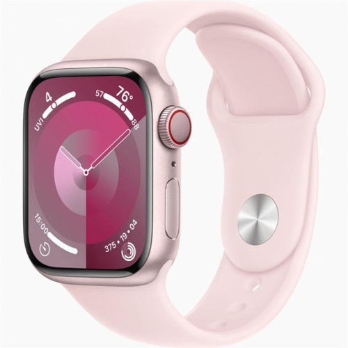 Apple Watch Series 9 GPS + Cellular, 41 mm, Sport Band, S/M, roosa - Nutikell / MRHY3ET/A