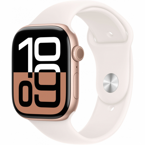 APPLE Watch Series 10 GPS 46mm Rose Gold Aluminium Case with Light Blush Sport Band - M/L