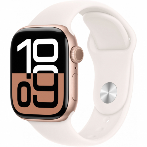 APPLE Watch Series 10 GPS + Cellular 42mm Rose Gold Aluminium Case with Light Blush Sport Band - S/M