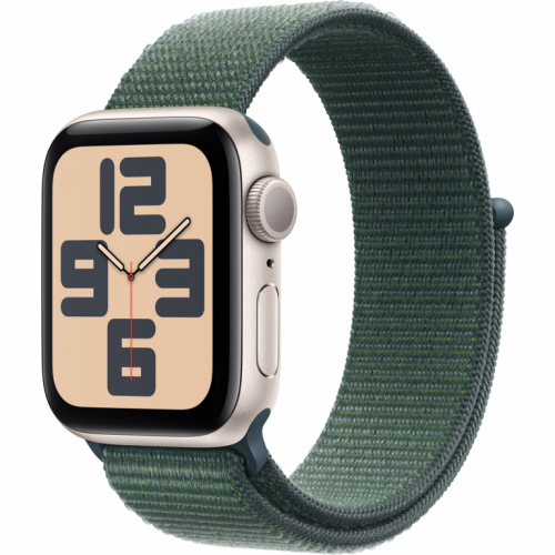 APPLE Watch SE GPS 40mm Starlight Aluminium Case with Lake Green Sport Loop