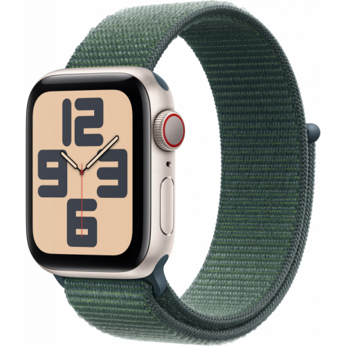 APPLE Watch SE GPS + Cellular 40mm Starlight Aluminium Case with Lake Green Sport Loop