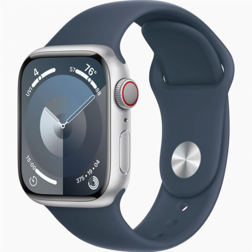 Apple Watch Series 9 GPS + Cellular, 41 mm, Sport Band, S/M, hõbe/sinine - Nutikell / MRHV3ET/A