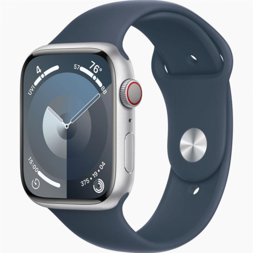 Apple Watch Series 9 GPS + Cellular, 45 mm, Sport Band, M/L, hõbe/sinine - Nutikell / MRMH3ET/A