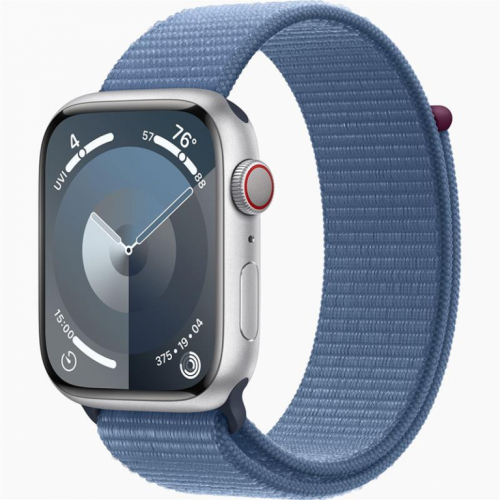 Apple Watch Series 9 GPS + Cellular, 45 mm, Sport Loop, hõbe/sinine - Nutikell / MRMJ3ET/A