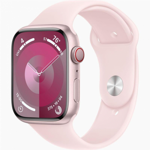 Apple Watch Series 9 GPS + Cellular, 45 mm, Sport Band, M/L, roosa - Nutikell / MRML3ET/A