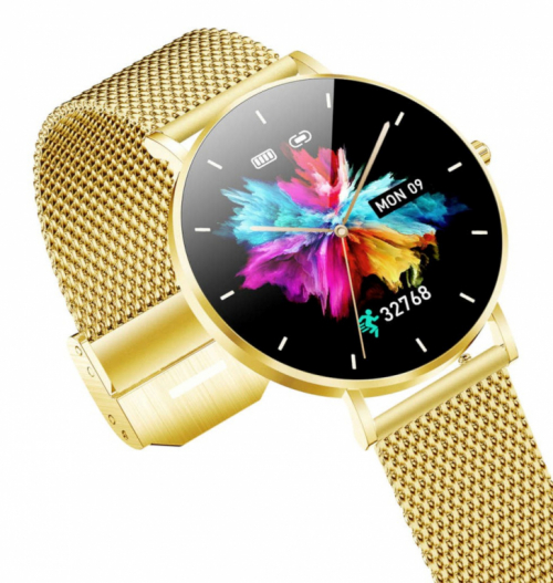 Women's smartwatch Alexa Lux Gold + pink strap