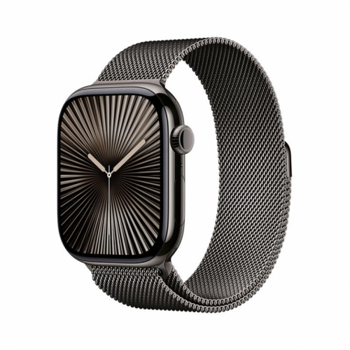 Apple Watch Series 10 GPS + Cellular, 46 mm, Milanese loop, M/L, must titaan / must - Nutikell / MWYW3ET/A