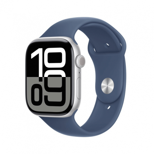 Watch Apple Watch Series 10 GPS 46mm Silver Aluminium Case with Sport Band S/M - Denim