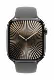 Apple Watch Series 10 GPS + Cellular 46 mm Natural Titanium Case with Stone Grey Sport Band - S/M