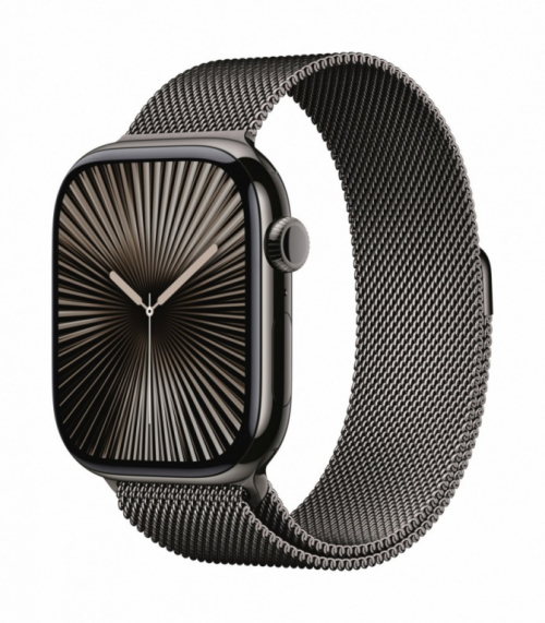 Apple Watch Series 10 GPS + Cellular 46 mm Slate Titanium Case with Slate Milanese Loop - M/L