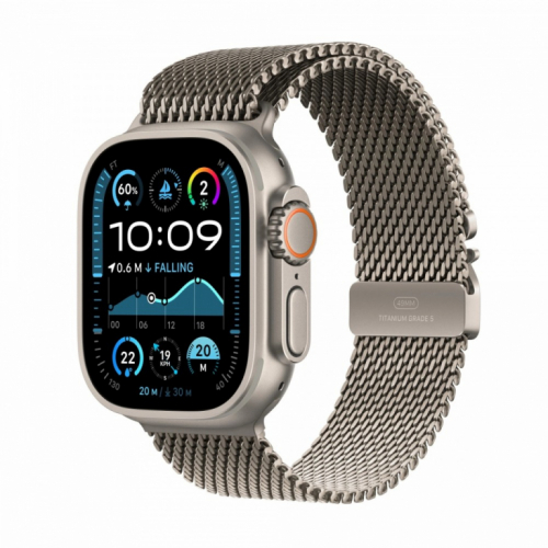 Apple Watch Ultra 2 GPS + Cellular 49 mm Natural Titanium Case with Natural Titanium Milanese Loop - M