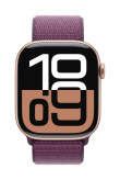 Apple Watch Series 10 GPS 46 mm Rose Gold Aluminium Case with Plum Sport Loop