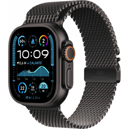 APPLE Watch Ultra 2 GPS + Cellular 49mm Black Titanium Case with Black Titanium Milanese Loop - S 289682