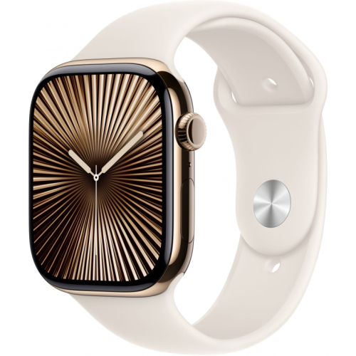 APPLE Watch Series 10 GPS + Cellular 46mm Gold Titanium Case with Starlight Sport Band - S/M 289748