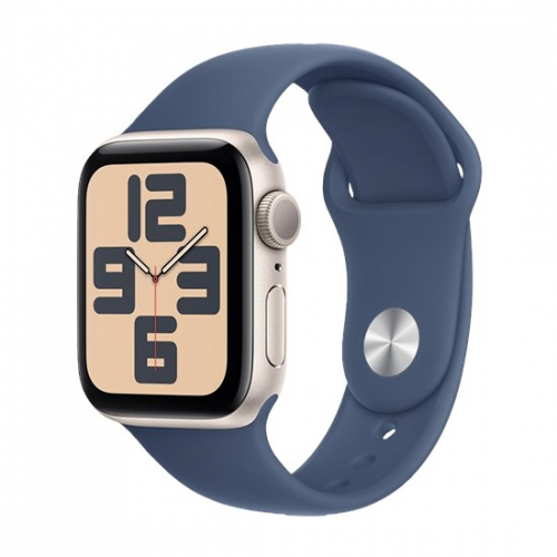 Watch Apple Watch SE (2024) GPS 40mm Starlight Aluminium Case with Sport Band S/M - Denim