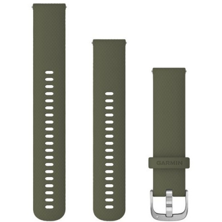 Garmin Ersatzarmband 20mm Silikon Moosgrn/Silber Schnalle