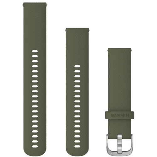 Garmin Ersatzarmband 20mm Silikon Moosgrn/Silber Schnalle