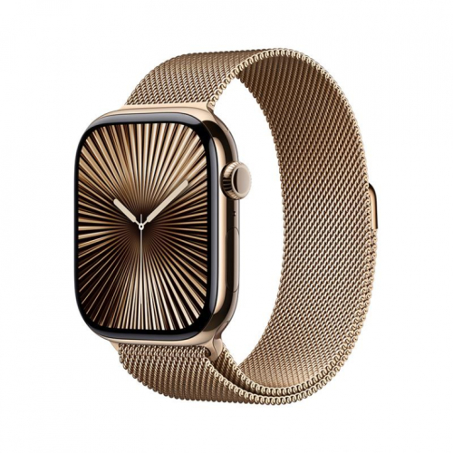 Apple Watch Series 10 GPS + Cellular, 46 mm, Milanese loop, M/L, kuld titaan / gold - Nutikell / MX003ET/A