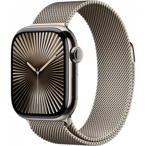 APPLE Watch Series 10 GPS + Cellular 42mm Natural Titanium Case with Natural Milanese Loop