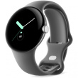Google Pixel Watch polished silver stainless steel 41mm charcoal active band DE