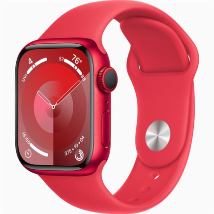Apple Watch Series 9 GPS + Cellular, 41 mm, Sport Band, S/M, punane - Nutikell / MRY63ET/A