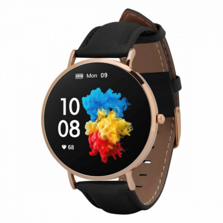 Garett Electronics Smartwatch Garett Verona gold-Must leth