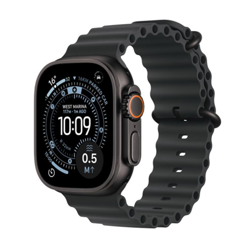 Apple Watch Ultra 3, 49 mm, Ocean Band, must titaan / must - Nutikell / MF0J4ET/A