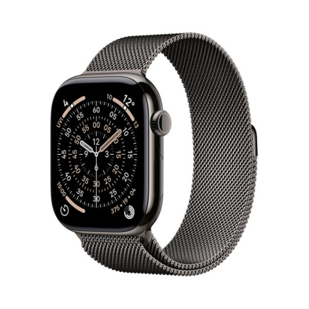 Apple Watch 11, 46 mm, GPS + Cellular, Milanese loop, M/L, titaan, must - Nutikell / MFD44ET/A
