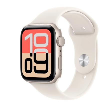 Apple Watch SE 3 GPS 44mm Starlight Aluminium Case with Starlight Sport Band - S/M