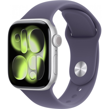 Apple Watch S11 Aluminium 42mm Silber (Sportarmband nebelviolett) S/M