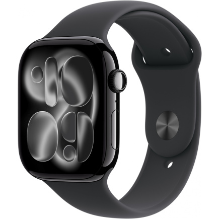 Apple Watch S11 Aluminium 46mm Diamantschwarz (Sportarmband schwarz) S/M