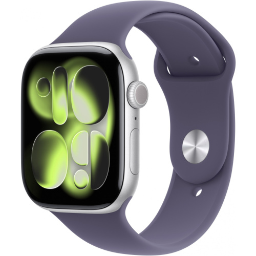 Apple Watch S11 Aluminium 46mm Silber (Sportarmband nebelviolett) S/M