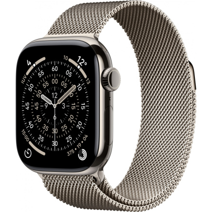Apple Watch S11 Titan Natur Cellular 42mm (Milanaise Armband natur)