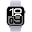 Apple Watch Series 10 GPS 46mm Silver Aluminium Case with Sport Loop - Blue Cloud