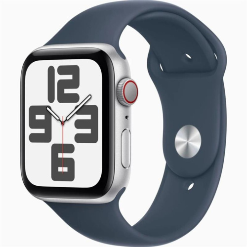 Apple Watch SE 2, GPS + Cellular, Sport Band, 44 mm, M/L, hõbedane/sinine - Nutikell / MRHJ3ET/A