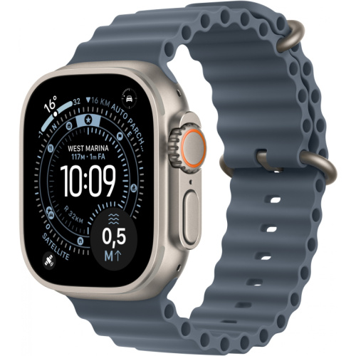 Apple Watch Ultra 3 Titanium Cellular 49mm Natur (Ocean Armband maritimblau)