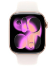Apple Watch Series 11 GPS+Cellular 42mm Rose Gold Aluminium Case with Light Blush Sport Band - S/M