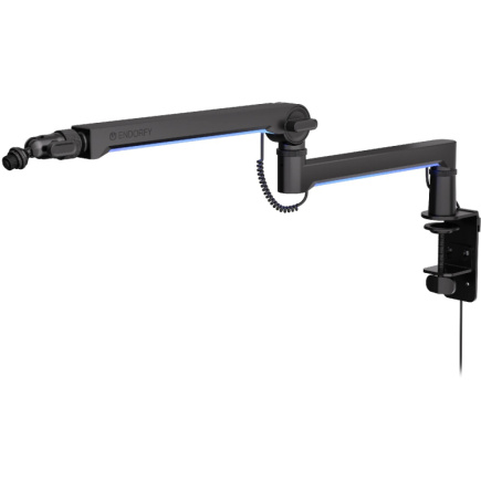 ENDORFY Mikrofonhalterung Broadcast Low Profile RGB Boom Arm (schwarz, fr Mikrofone bis 2kg, LED-Hintergrundbeleuchtung)