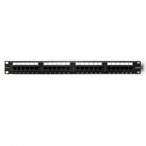 Qoltec Patch Panel RACK | 24 Ports | cat.5E UTP | Black