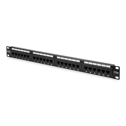 Digitus | Patch Panel | DN-91524U | Black | Category: CAT 5e; Ports: 24 x RJ45; Retention strength: 7.7 kg; Insertion force: 30N max | 48.2 x 4.4 x 10.9 cm DN-91524U