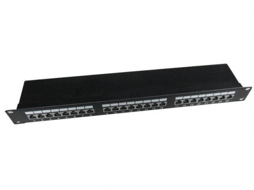 Gembird Patch Panel 24 Ports 1U 19 '' Cat.5e screen with cable management function black