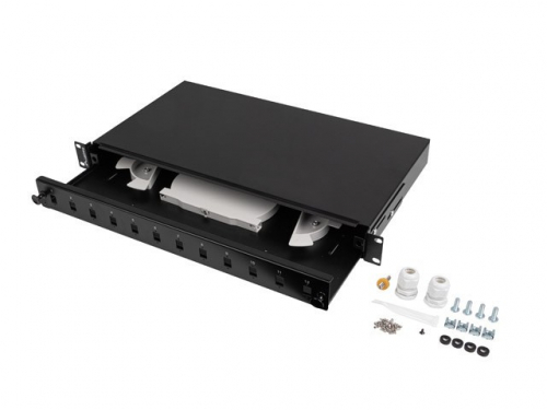 Lanberg Fiber Optic Distribution Box 12XSC simplex/12XLC duplex rack 19 1U black + accessories