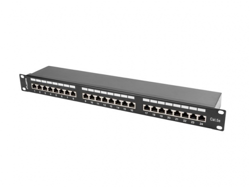 Lanberg Patch Panel 24 Port 1U Cat.5E black shield