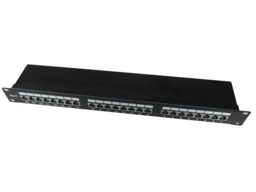 Gembird Patch Panel 24 Ports 1U 19 '' Cat.6 shield with cable organizing function black