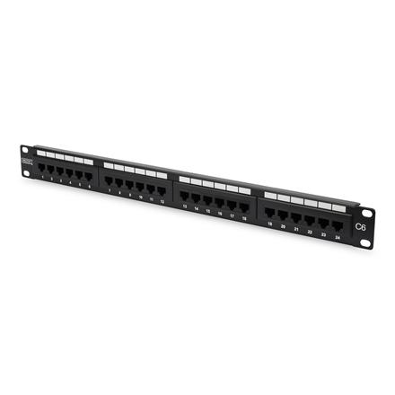 Digitus | Patch Panel | DN-91624U | Black | Category: CAT 6; Ports: 24 x RJ45; Retention strength: 7.7 kg; Insertion force: 30N max | 48.2 x 4.4 x 10.9 cm DN-91624U