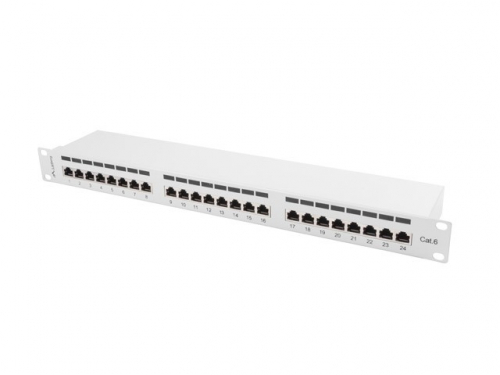 Lanberg Patch Panel 24 Port 1U Cat.6 gray shield