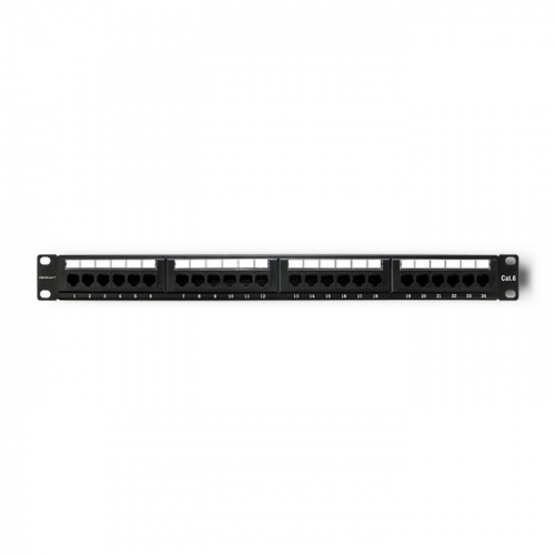 Qoltec Patch Panel RACK | 24 Ports | cat.6 UTP | Black